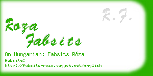 roza fabsits business card